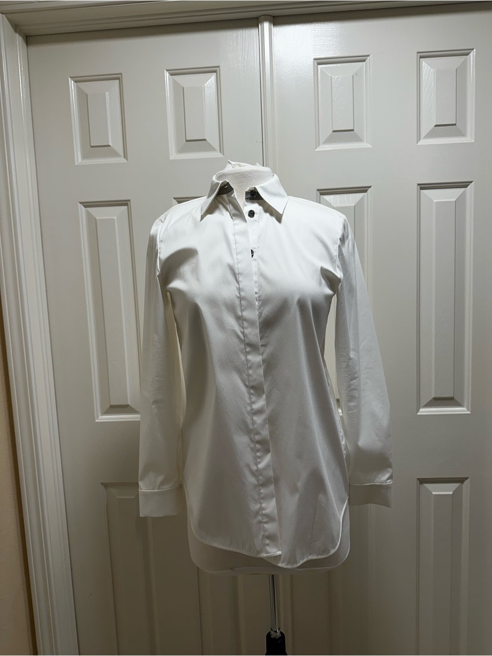 Lafayette 148 New York White Long-Sleeve Button Down Shirt
